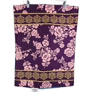 Disney Pillow Shams (2) Peacock Feathers Lightly Quilted Aladdian L 25.5" W 20"